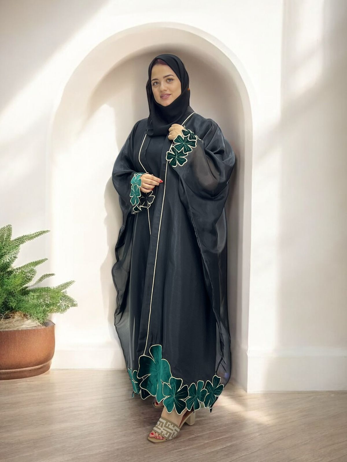 Organza Abaya with Nida Inner Dress